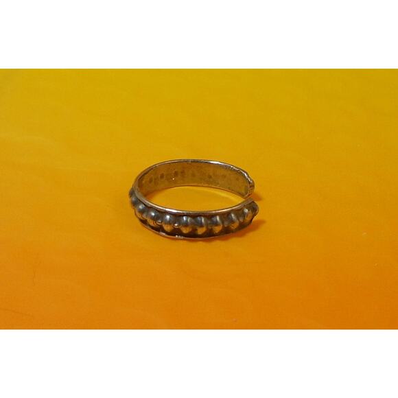 Vintage Sterling Silver Adjustable Ribbed Ball Toe Ring Sexy Beach Foot Jewelry - Picture 4 of 6